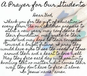 A Prayer for Our Students