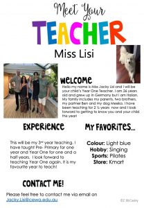 Meet Miss Jacky Lisi Our New Year 1 Teacher!