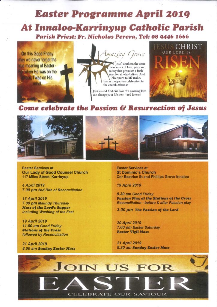 Easter Programme at Innaloo-Karrinyup Parish