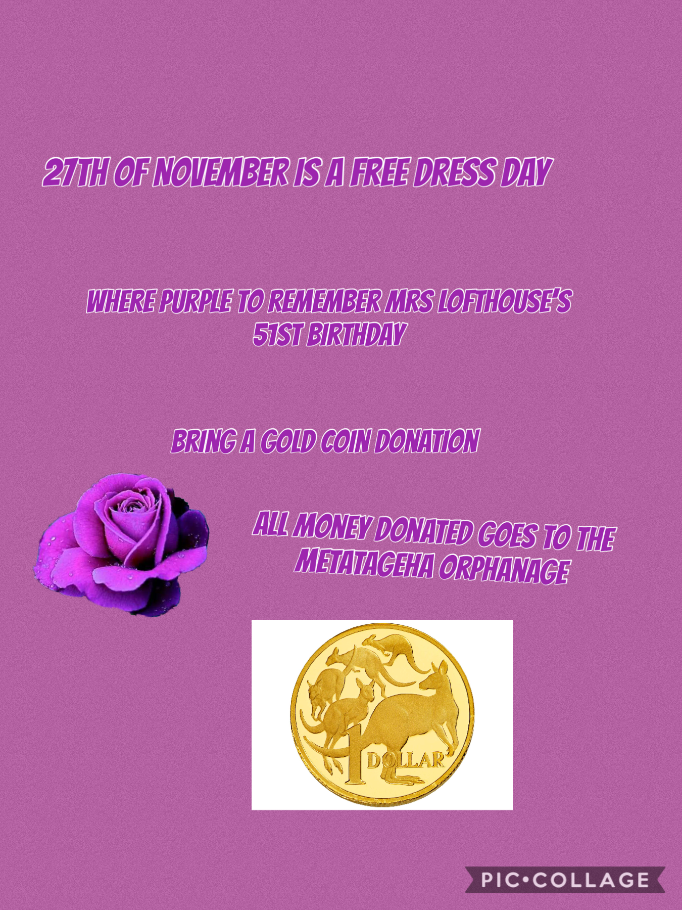 Dress in Purple on Wednesday, 27th November