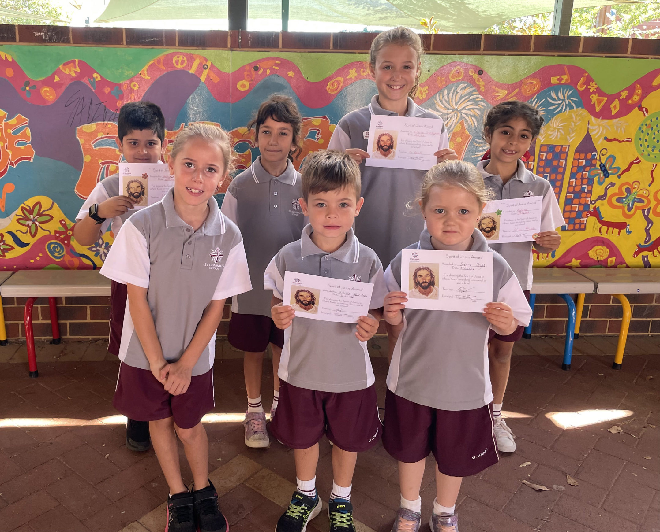 Making Jesus Real (MJR) at St Dominic's - Spirit of Jesus Award Winners Term 1 Week 4 and 5