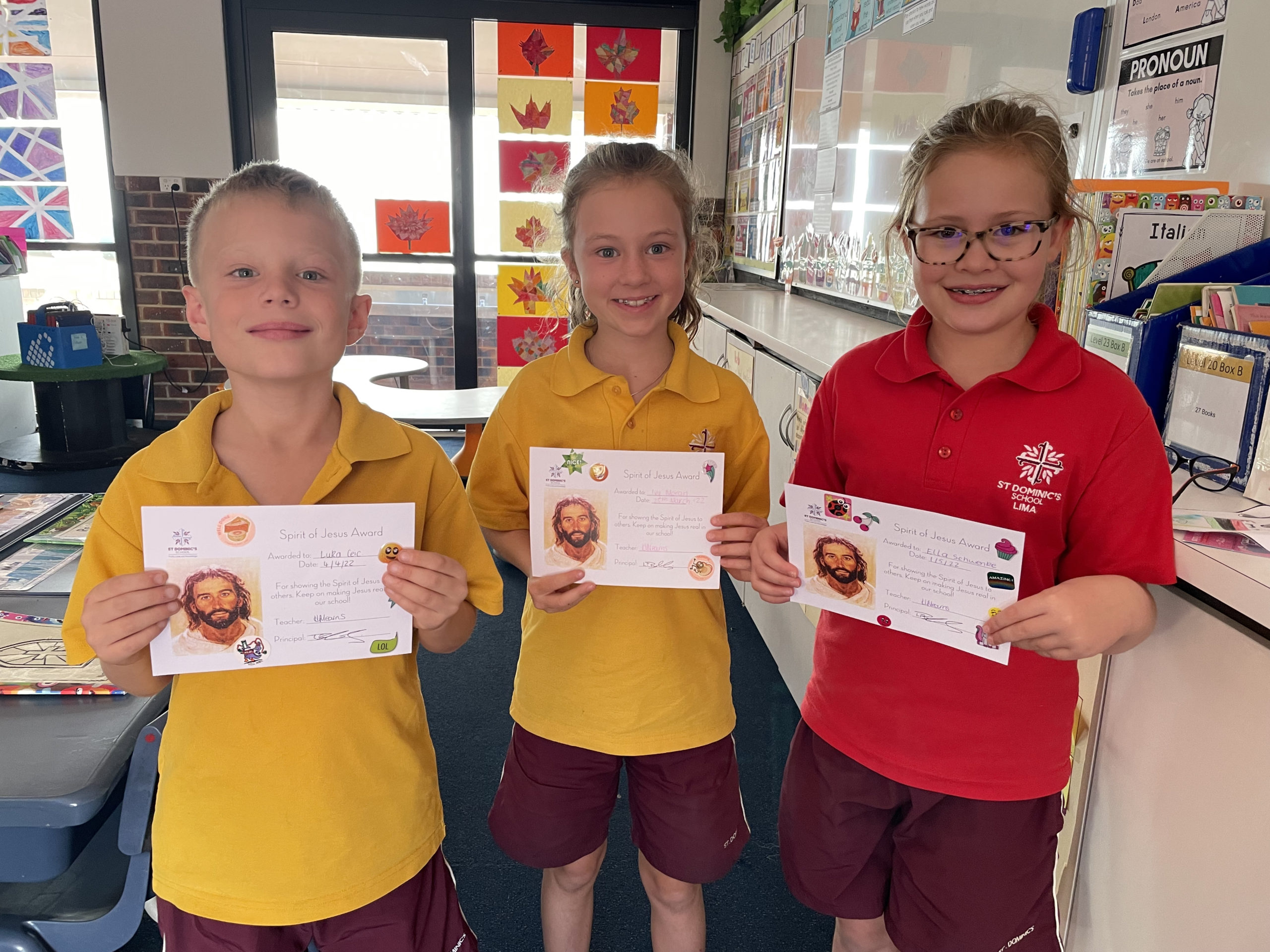 Making Jesus Real (MJR) at St Dominic's - Spirit of Jesus Award Winners Term 2 Week 2