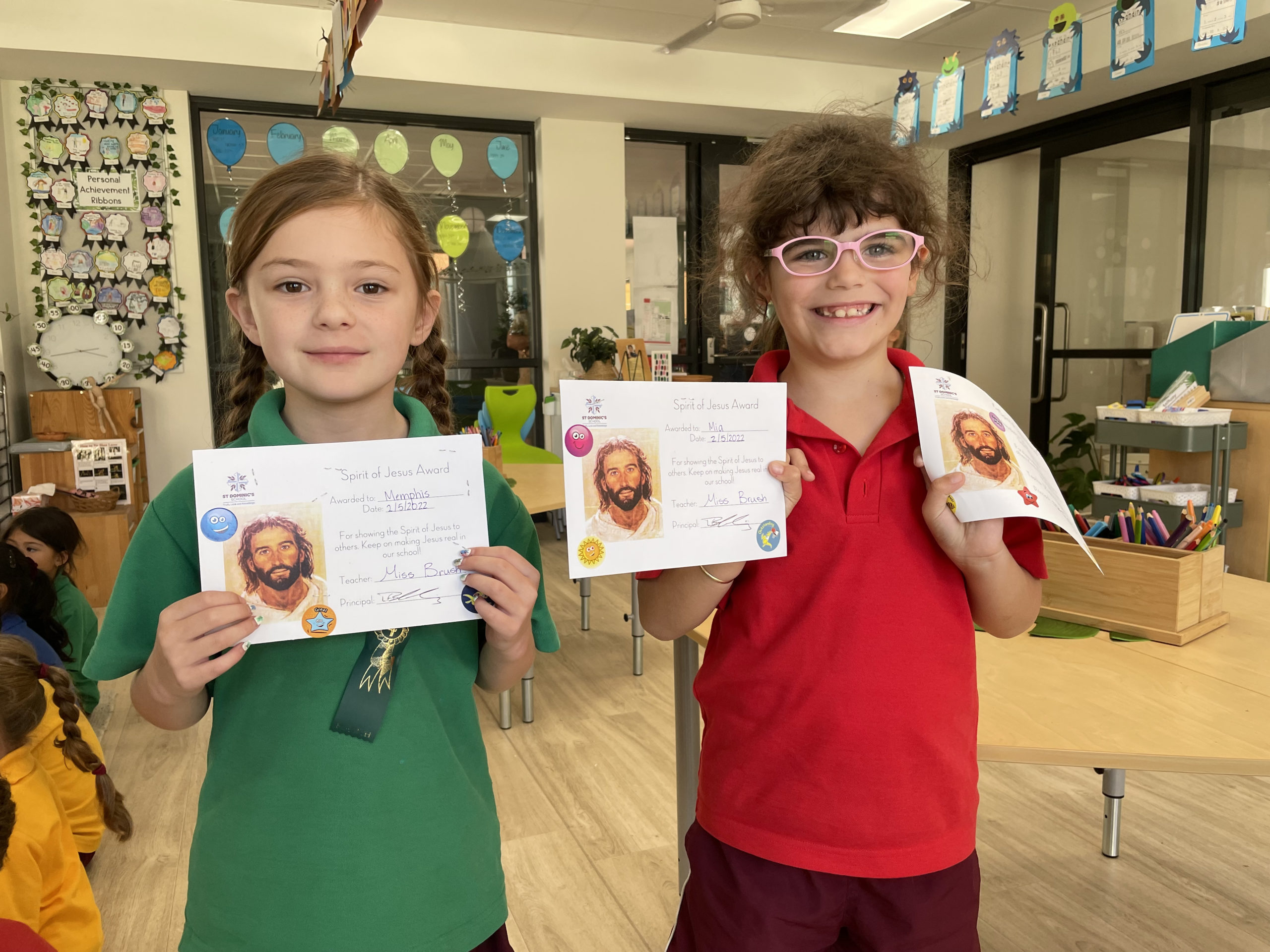 Making Jesus Real (MJR) at St Dominic's - Spirit of Jesus Award Winners Term 2 Week 2