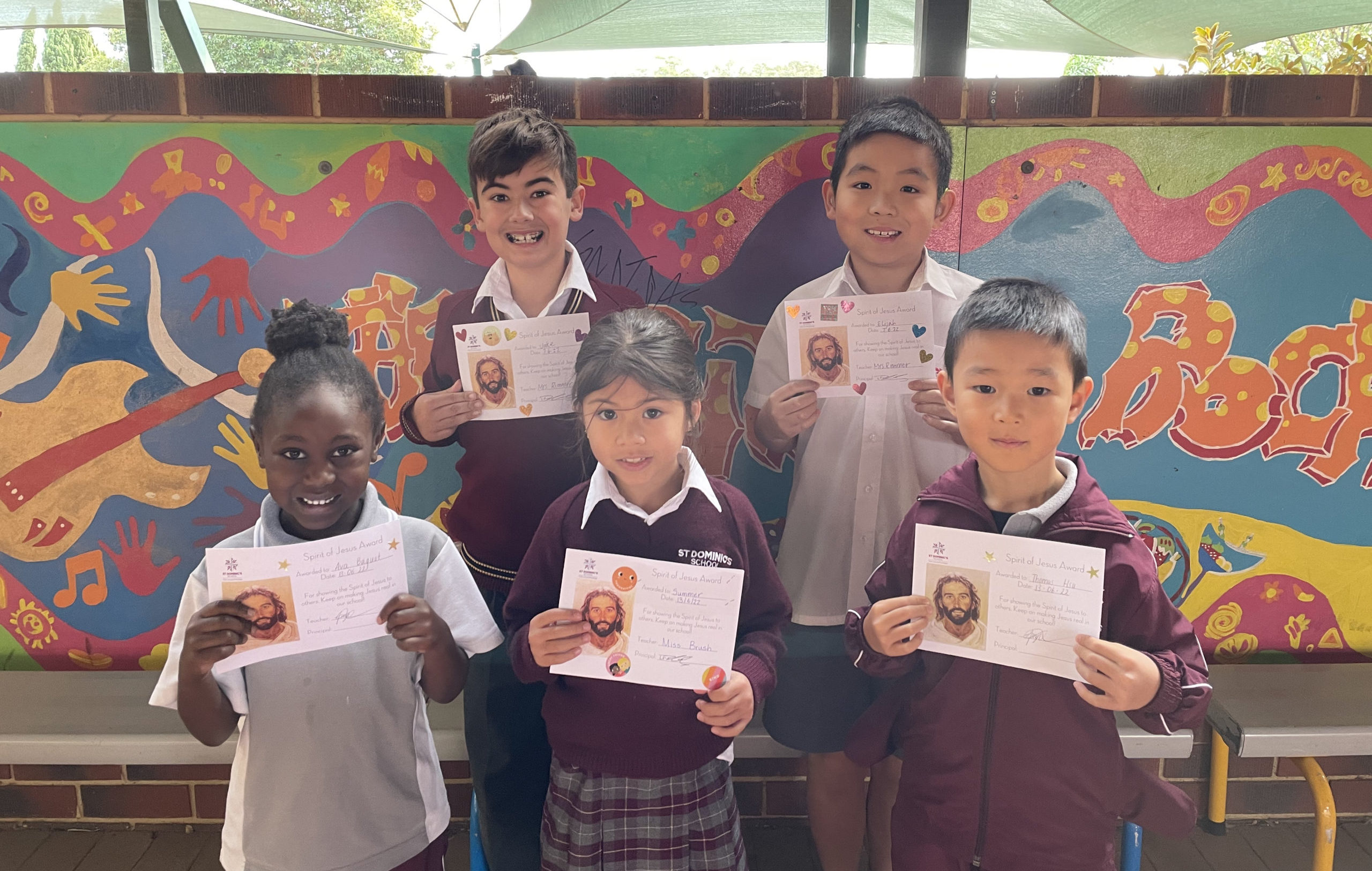 Making Jesus Real (MJR) at St Dominic's - Spirit of Jesus Award Winners Term 2 Week 8