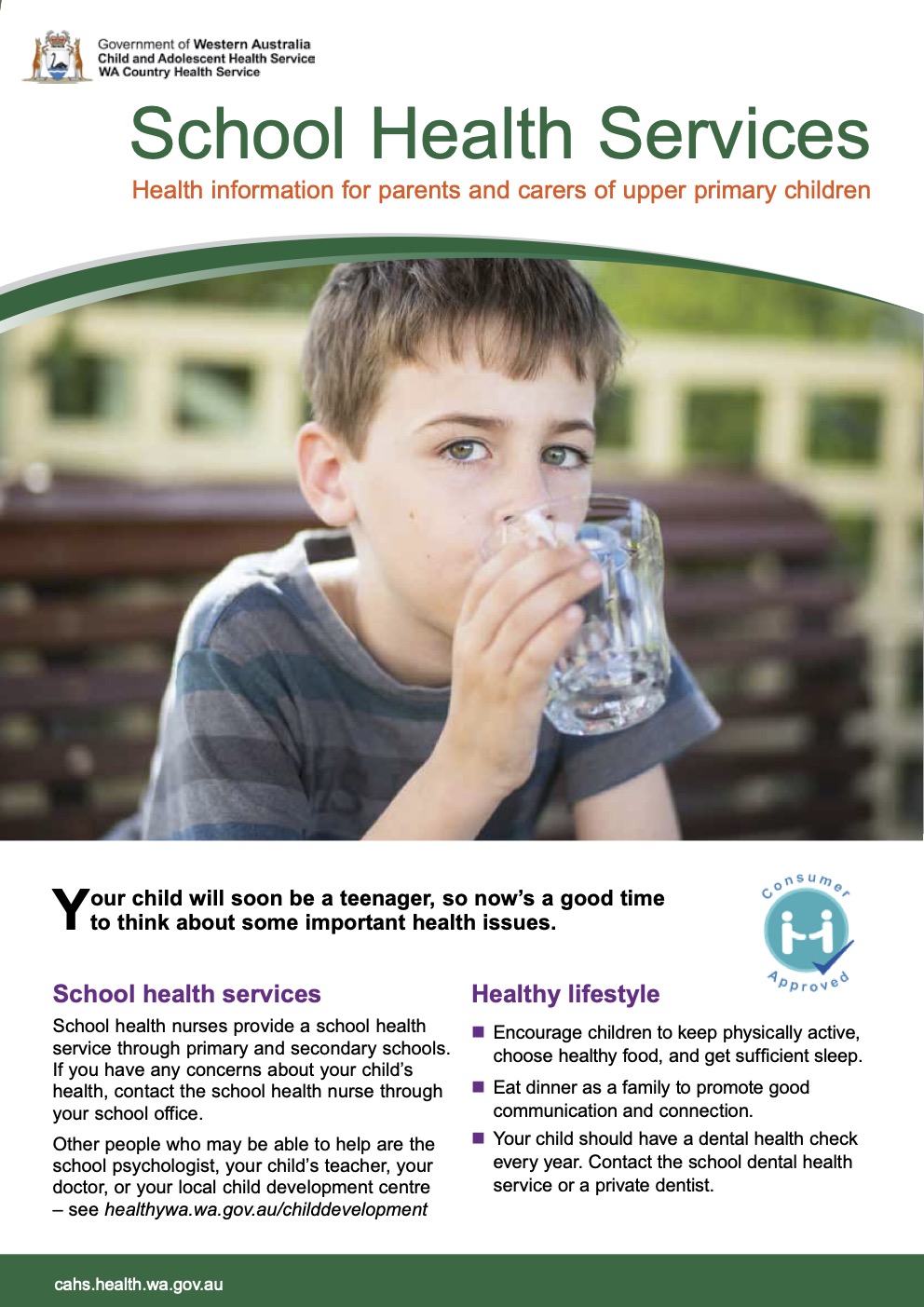School Health Nurse Information for Upper Primary Families
