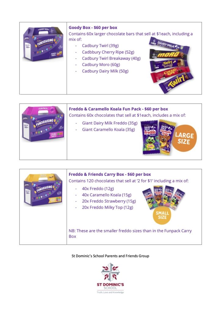 St Dominic's School P&F Cadbury Chocolate Fundraiser