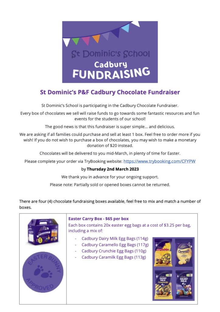 St Dominic's School P&F Cadbury Chocolate Fundraiser